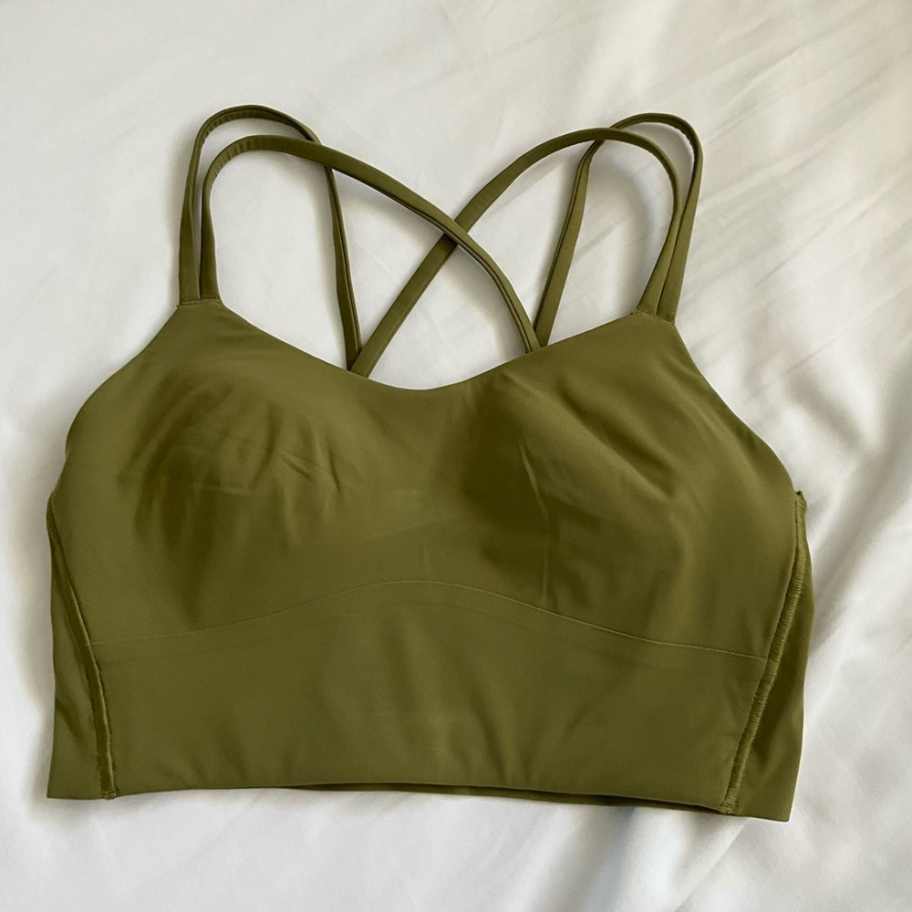 lululemon athletica Olive Green Strappy Sports Bra